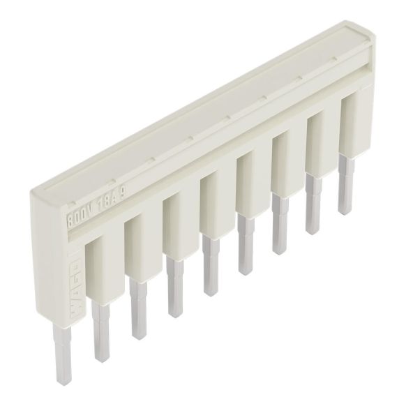 Front view of WAGO TOPJOB®S 2001 Series Jumper Bar, 9 Way, Light Grey (Part Number: 2001-409)