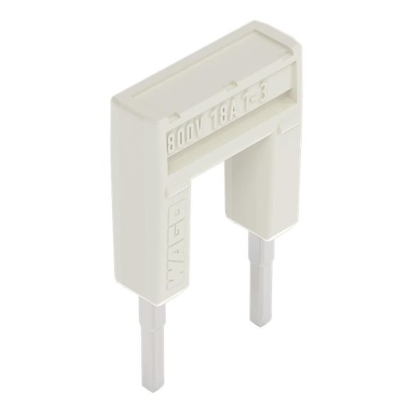 Front view of WAGO TOPJOB®S 2001 Series Jumper Bar, from 1 to 3, Light Grey (Part Number: 2001-433)