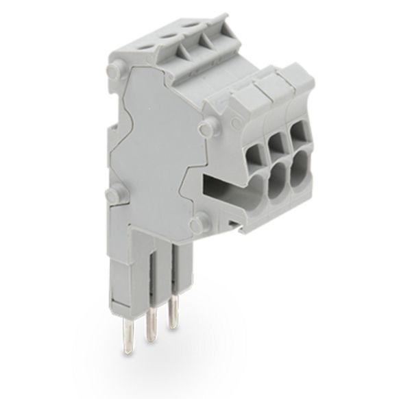 Front view of WAGO TOPJOB®S 2001 Series Connector Strip, 2 Pole, Grey (Part Number: 2001-552)