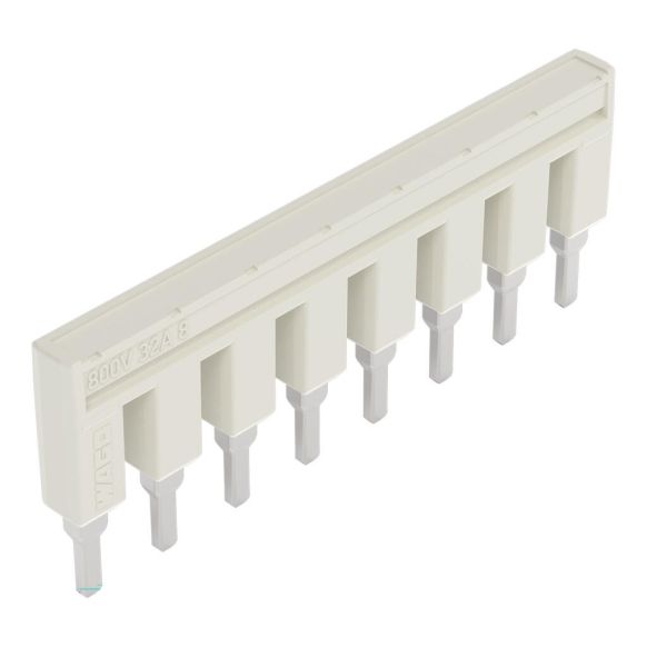 Front view of WAGO TOPJOB®S 2004 Series Jumper Bar, 8 Way, Light Grey (Part Number: 2004-408)