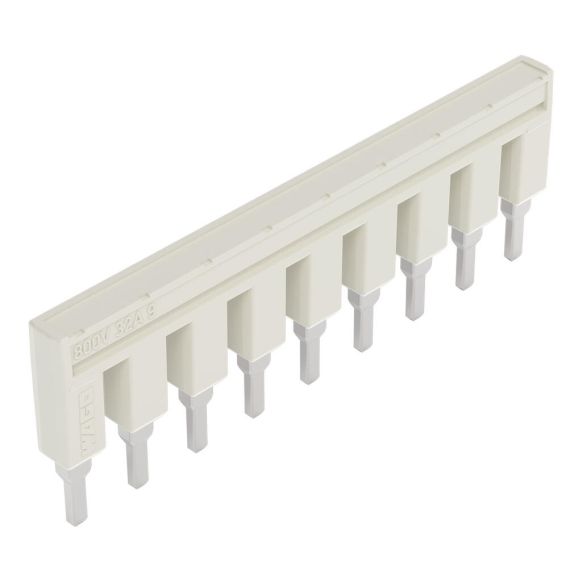 Front view of WAGO TOPJOB®S 2004 Series Jumper Bar, 9 Way, Light Grey (Part Number: 2004-409)