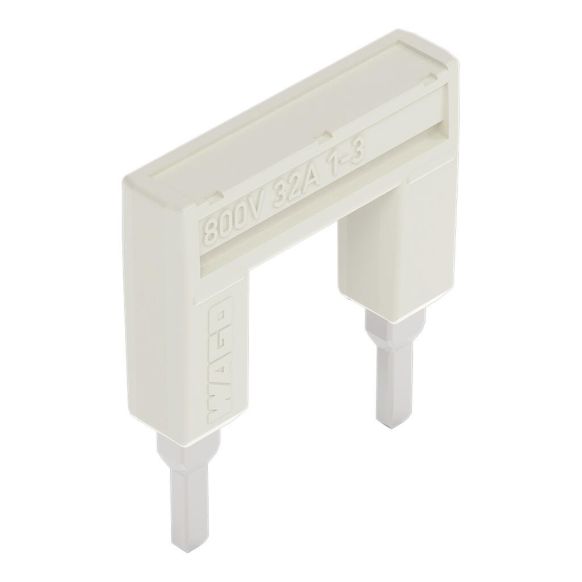 Front view of WAGO TOPJOB®S 2004 Series Jumper Bar, from 1 to 3, Light Grey (Part Number: 2004-433)