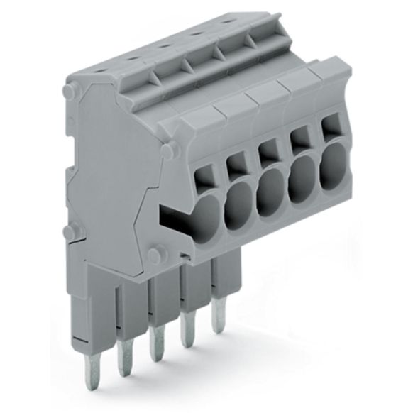 Front view of WAGO TOPJOB®S 2004 Series Connector Strip, 4 Pole, Grey (Part Number: 2004-554)