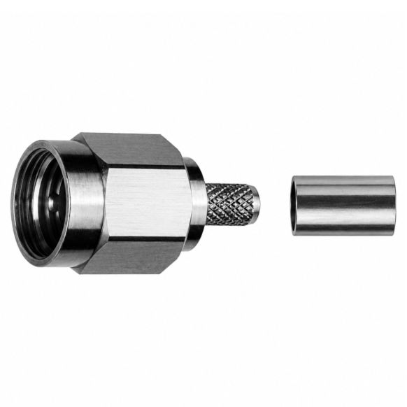Side view of Telegärtner SMA Series Plug Coaxial Connector (Part Number: J01150A0021 (100024598))