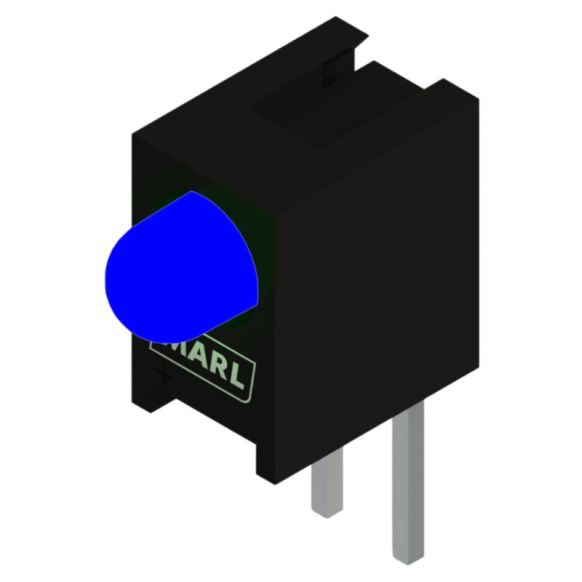 Side view of MARL 113 Series PCB Mounted LED with Blue LED (Part Number: 113-326-04)
