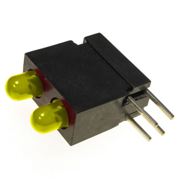 Side view of MARL 122 Series PCB Mounted LED with Yellow LED (Part Number: 122-311-01)