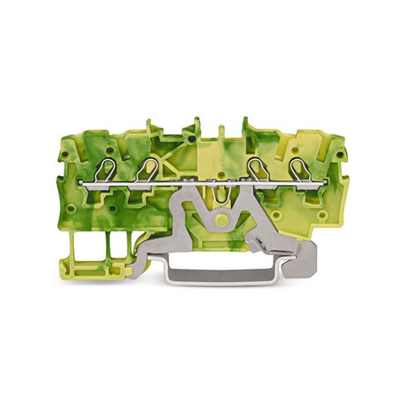 WAGO TOPJOB®S 2000 Series Rail Mounted 4 Conductor Ground (Earth) Terminal Block - 2000-1407