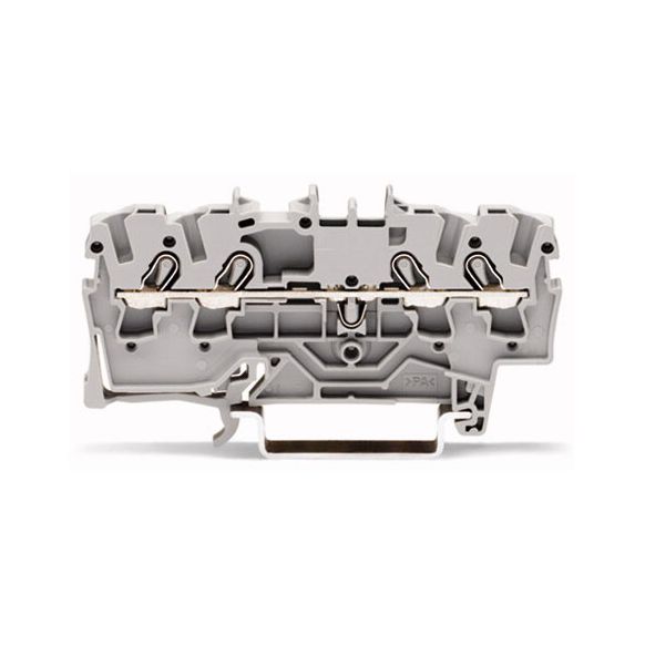 WAGO TOPJOB®S 2002 Series Rail Mounted 4 Conductor Through Terminal Block - 2002-1401