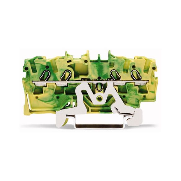 WAGO TOPJOB®S 2002 Series Rail Mounted 4 Conductor Ground (Earth) Terminal Block - 2002-1407
