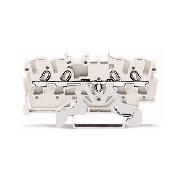 WAGO TOPJOB®S 2002 Series Rail Mounted 4 Conductor Shield Terminal Block - 2002-1408