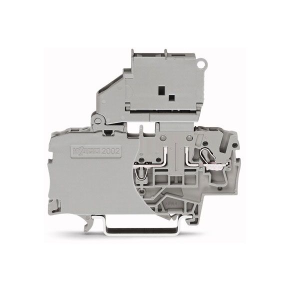 WAGO TOPJOB®S 2002 Series Rail Mounted 2 Conductor Fuse Disconnect Terminal Block with pivoting fuse holder - 2002-1611