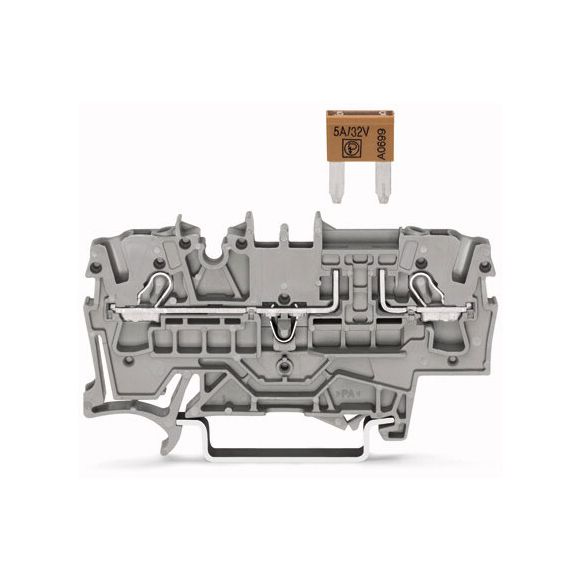 WAGO TOPJOB®S 2002 Series Rail Mounted 2 Conductor Fuse Terminal Block - 2002-1681