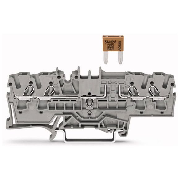 WAGO TOPJOB®S 2002 Series Rail Mounted 4 Conductor Fuse Terminal Block - 2002-1881