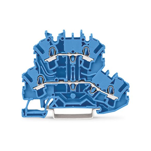 WAGO TOPJOB®S 2002 Series Rail Mounted Double-Deck Through/Through Terminal Block N/N - 2002-2204