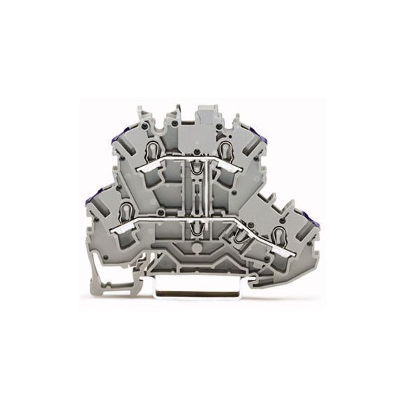 WAGO TOPJOB®S 2002 Series Rail Mounted Double-Deck 4 Conductor Through Terminal Block L - 2002-2208