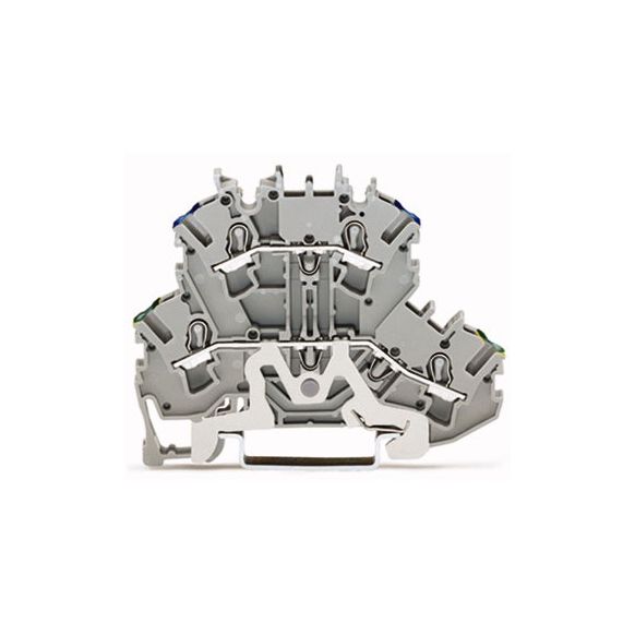 WAGO TOPJOB®S 2002 Series Rail Mounted Double-Deck Ground Conductor/Through Terminal Block PE/N - 2002-2217