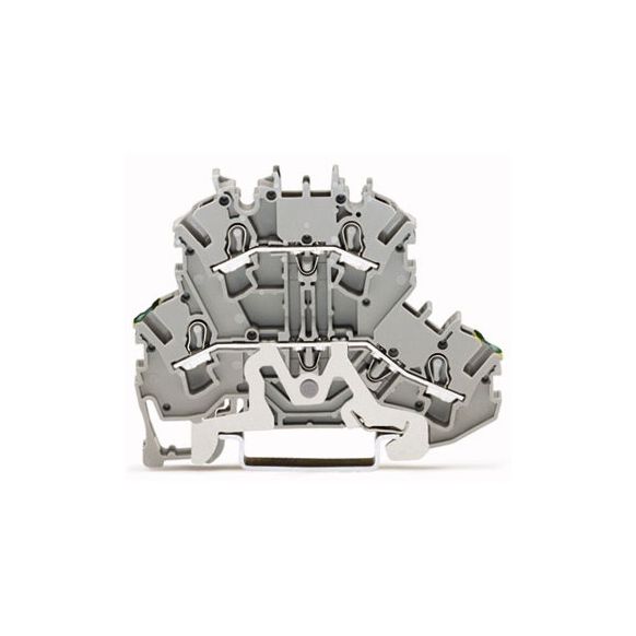 WAGO TOPJOB®S 2002 Series Rail Mounted Double-Deck Ground Conductor/Through Terminal Block PE/L - 2002-2227