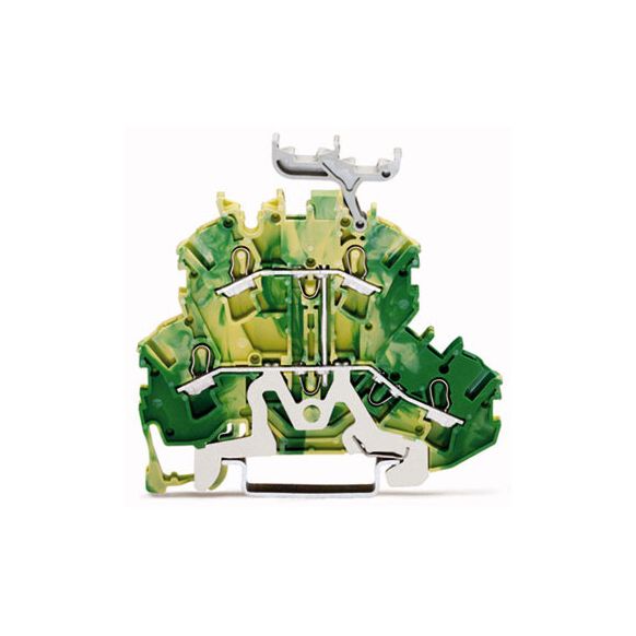 WAGO TOPJOB®S 2002 Series Rail Mounted Double-Deck 4 Conductor Ground (Earth) Terminal Block PE - 2002-2237