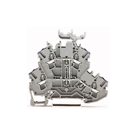 WAGO TOPJOB®S 2002 Series Rail Mounted Double-Deck 4 Conductor Through Terminal Block L - 2002-2238