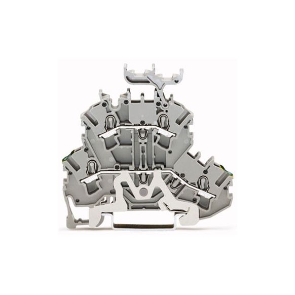 WAGO TOPJOB®S 2002 Series Rail Mounted Double-Deck Ground Conductor/Through Terminal Block PE/L - 2002-2257