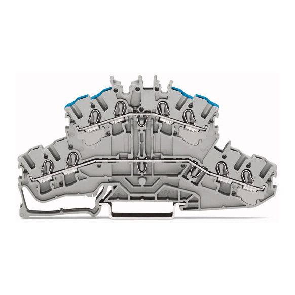 WAGO TOPJOB®S 2002 Series Rail Mounted 4 Conductor Double-Deck Through/Through Terminal Block L/N - 2002-2403