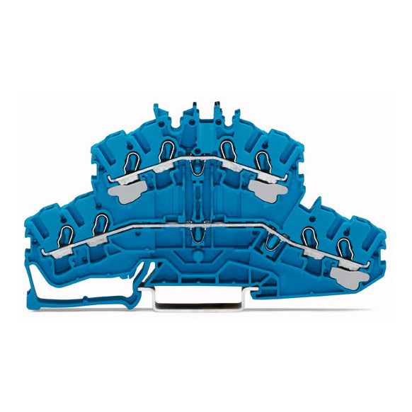 WAGO TOPJOB®S 2002 Series Rail Mounted 4 Conductor Double-Deck Through/Through Terminal Block N/N - 2002-2404