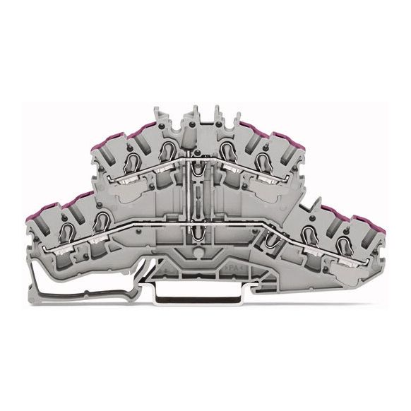 WAGO TOPJOB®S 2002 Series Rail Mounted 4 Conductor Double-Deck 8 Conductor Through Terminal Block L - 2002-2408