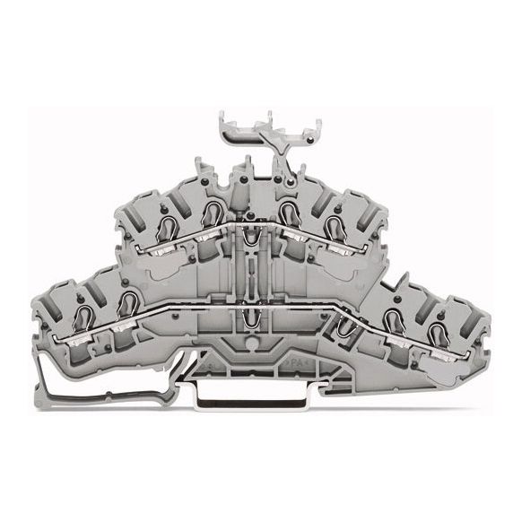 WAGO TOPJOB®S 2002 Series Rail Mounted 4 Conductor Double-Deck Through/Through Terminal Block L/L - 2002-2431