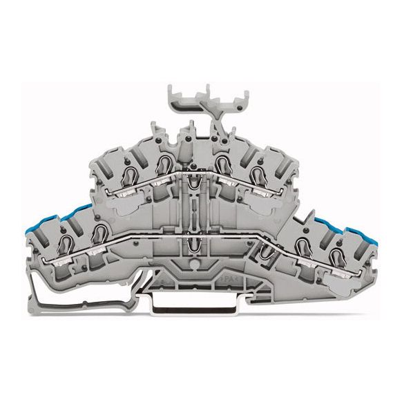 WAGO TOPJOB®S 2002 Series Rail Mounted 4 Conductor Double-Deck Through/Through Terminal Block N/L - 2002-2432