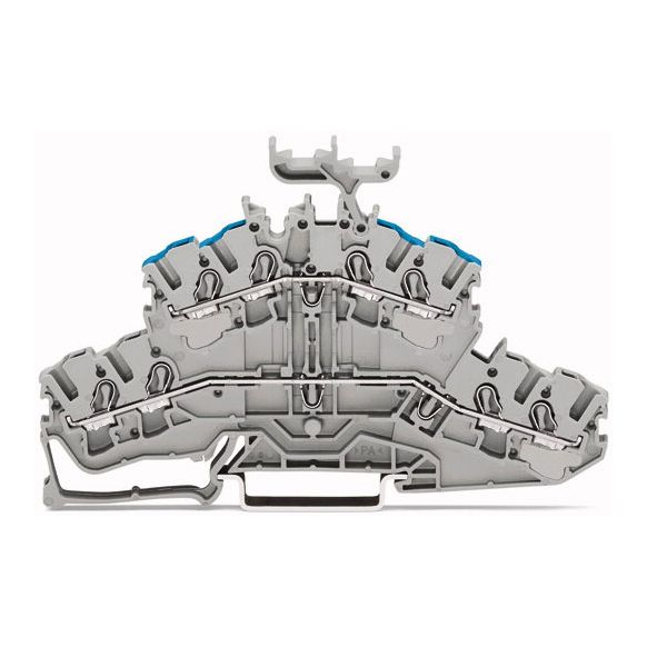 WAGO TOPJOB®S 2002 Series Rail Mounted 4 Conductor Double-Deck Through/Through Terminal Block L/N - 2002-2433