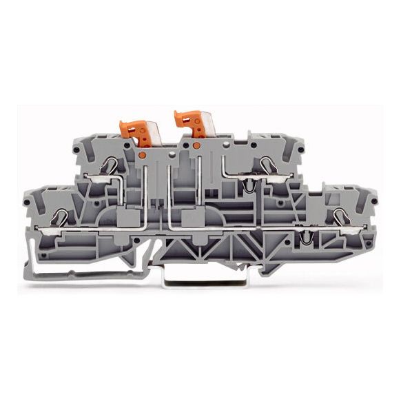 WAGO TOPJOB®S 2002 Series Rail Mounted Double-Deck Double-Disconnect Terminal Block - 2002-2951