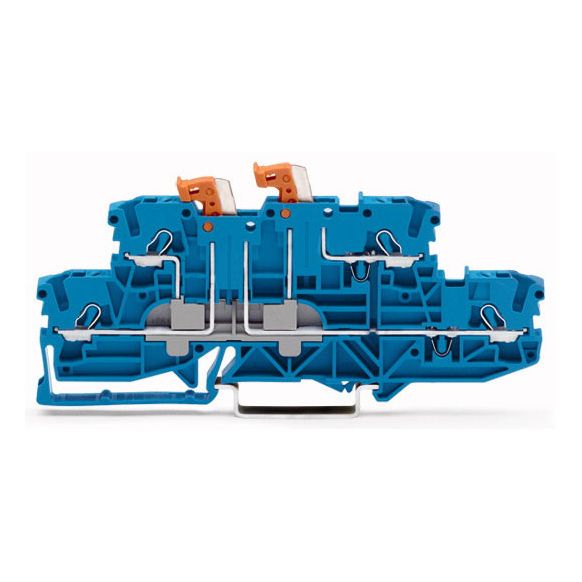 WAGO TOPJOB®S 2002 Series Rail Mounted Double-Deck Double-Disconnect Terminal Block - 2002-2954