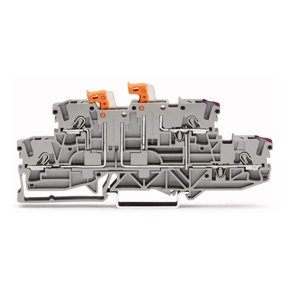 WAGO TOPJOB®S 2002 Series Rail Mounted Double-Deck Double-Disconnect Terminal Block - 2002-2958