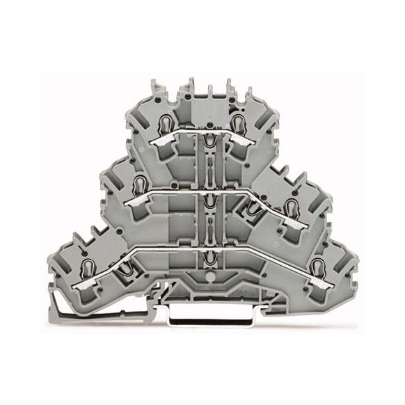 WAGO TOPJOB®S 2002 Series Rail Mounted Triple-Deck Through/Through/Through Terminal Block L/L/L - 2002-3201