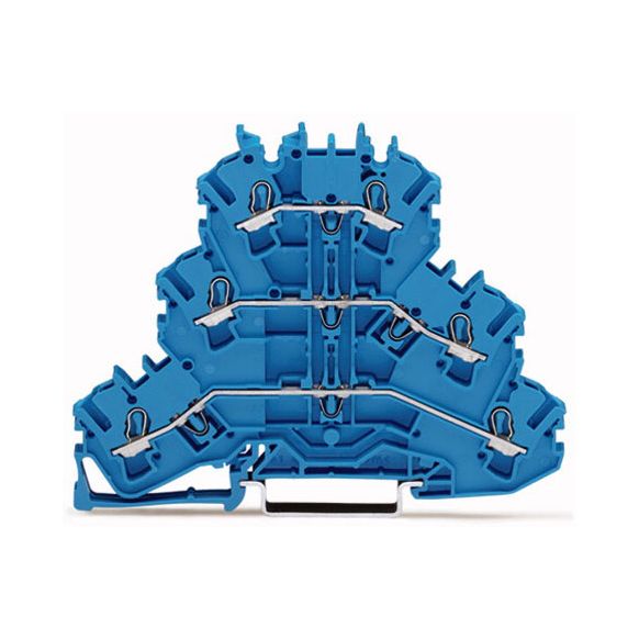 WAGO TOPJOB®S 2002 Series Rail Mounted Triple-Deck Through/Through/Through Terminal Block N/N/N - 2002-3204