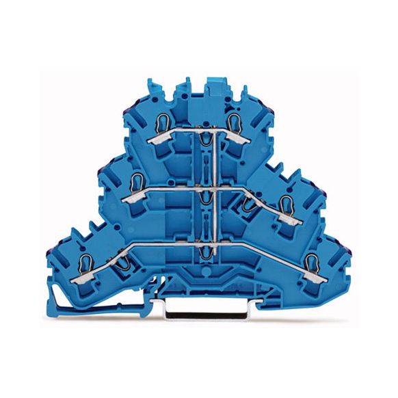 WAGO TOPJOB®S 2002 Series Rail Mounted Triple-Deck 6 Conductor Through Terminal Block None - 2002-3209