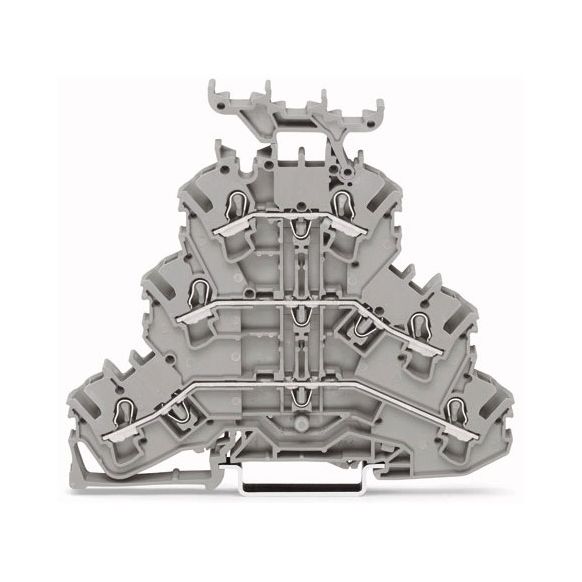 WAGO TOPJOB®S 2002 Series Rail Mounted Triple-Deck Through/Through/Through Terminal Block L/L/L - 2002-3231
