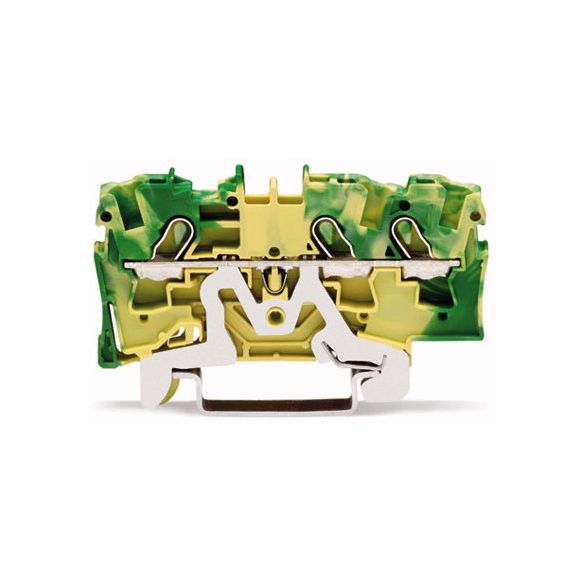 WAGO TOPJOB®S 2004 Series Rail Mounted 3 Conductor Ground (Earth) Terminal Block - 2004-1307