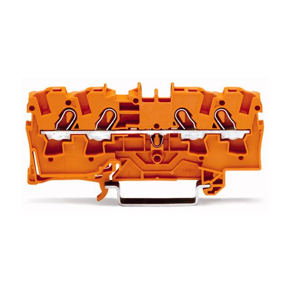 WAGO TOPJOB®S 2004 Series Rail Mounted 4 Conductor Through Terminal Block - 2004-1402