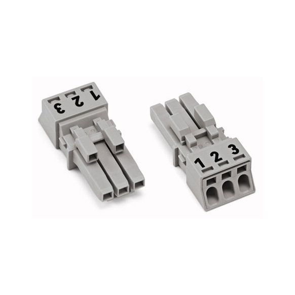 WAGO WINSTA® MINI 890 Series Socket 3 Pole without Strain Relief Housing - 890-243