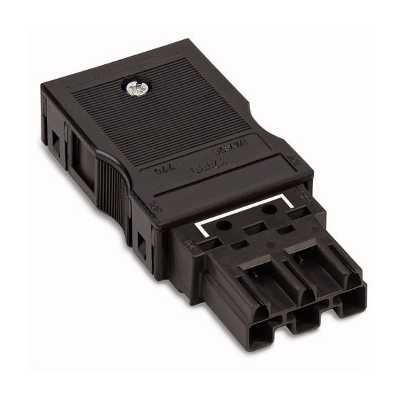 WAGO WINSTA® MIDI 770 Series Shorting Plug 3 Pole Black Plug with Assembled Strain Relief Housing - 770-113/147-000