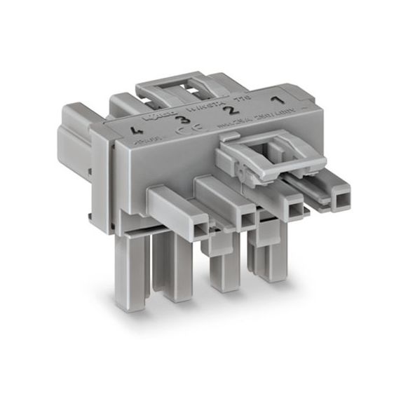 WAGO WINSTA® MIDI 770 Series T-Distribution Connector 4 Pole for 'Flying Leads' - 770-1733