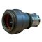 Front view of EMCA Straight (RFI/EMI) Screened Adaptor in Green Hybrid finish (Part Number: A57-514-2U07)