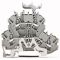 WAGO TOPJOB®S 2002 Series Rail Mounted Double-Deck Ground Conductor/Through Terminal Block PE/L - 2002-2257