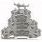 WAGO TOPJOB®S 2002 Series Rail Mounted Triple-Deck Through/Through/Through Terminal Block L/L/N - 2002-3233